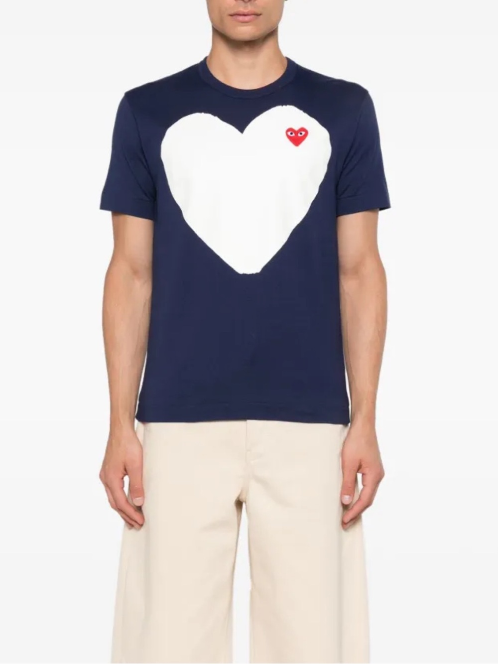 Like new Comme des Garçons PLAY Big Heart T-Shirt Navy Red Heart